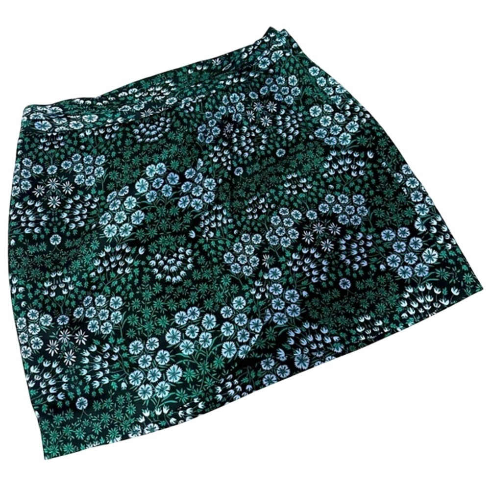Banana Republic Floral Print Wrap‎ Front Skort Green Blue Womens Size 10
